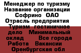 Менеджер по туризму › Название организации ­ Софрино, ОАО › Отрасль предприятия ­ Туризм, гостиничное дело › Минимальный оклад ­ 1 - Все города Работа » Вакансии   . Оренбургская обл.,Медногорск г.